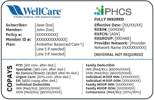 Wellcare PHCS member ID