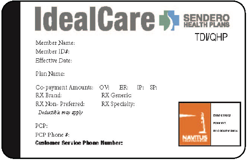 Sendero Health Plans member ID